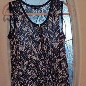 Carol Rose Zigzag Patterned Blouse - Black and White